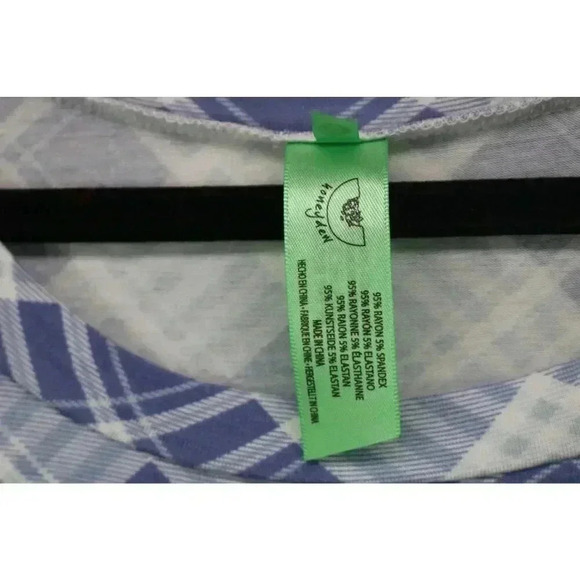 Honeydew Blue Plaid Pajama Set - Women's M - Soft Rayon & Spandex Blend - Picture 5 of 12